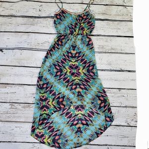 Maurices Womens Sz S Multicolor Knee Length Sundress Hi-Lo Summer Dress